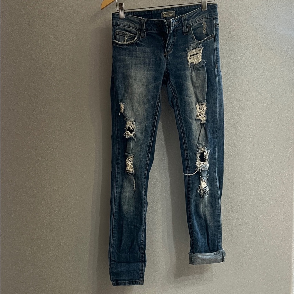 Soundgirl Ripped Denim Skinny Jeans